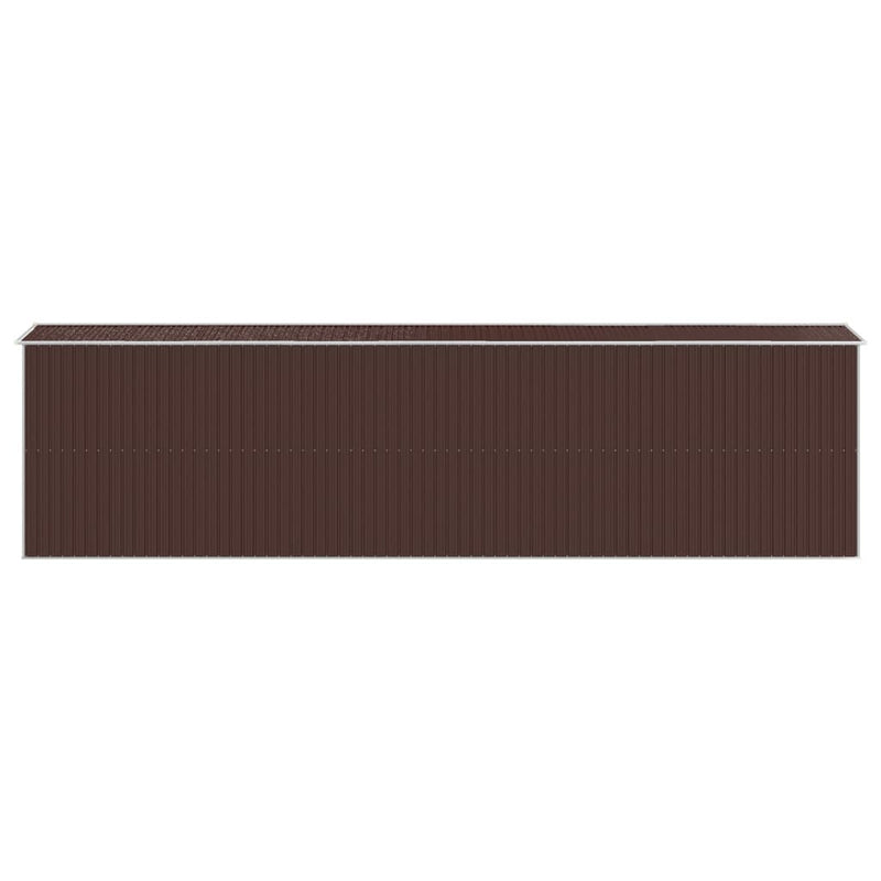 vidaXL sötétbarna horganyzott acél kerti fészer 192 x 772 x 223 cm