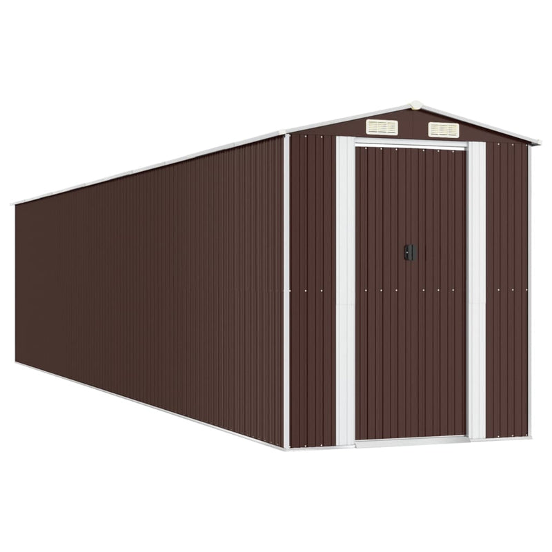 vidaXL sötétbarna horganyzott acél kerti fészer 192 x 938 x 223 cm