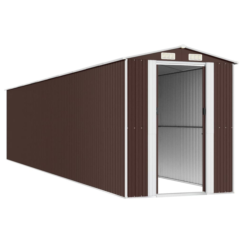 vidaXL sötétbarna horganyzott acél kerti fészer 192 x 938 x 223 cm