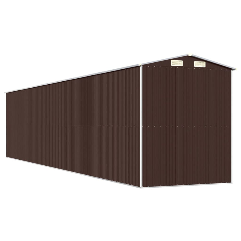 vidaXL sötétbarna horganyzott acél kerti fészer 192 x 938 x 223 cm