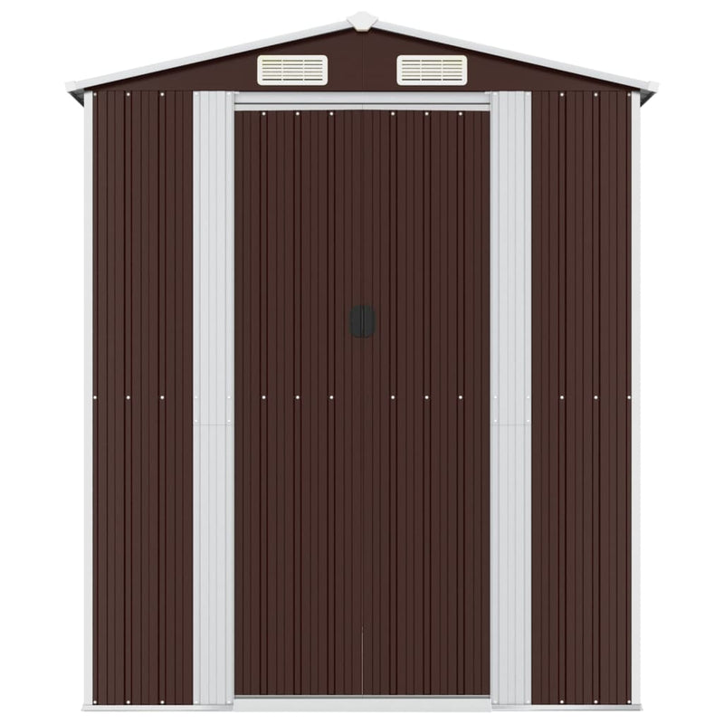 vidaXL sötétbarna horganyzott acél kerti fészer 192 x 1021 x 223 cm