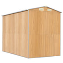 vidaXL világosbarna horganyzott acél kerti fészer 192x274x223 cm