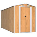 vidaXL világosbarna horganyzott acél kerti fészer 192 x 440 x 223 cm