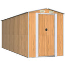 vidaXL világosbarna horganyzott acél kerti fészer 192x523x223 cm