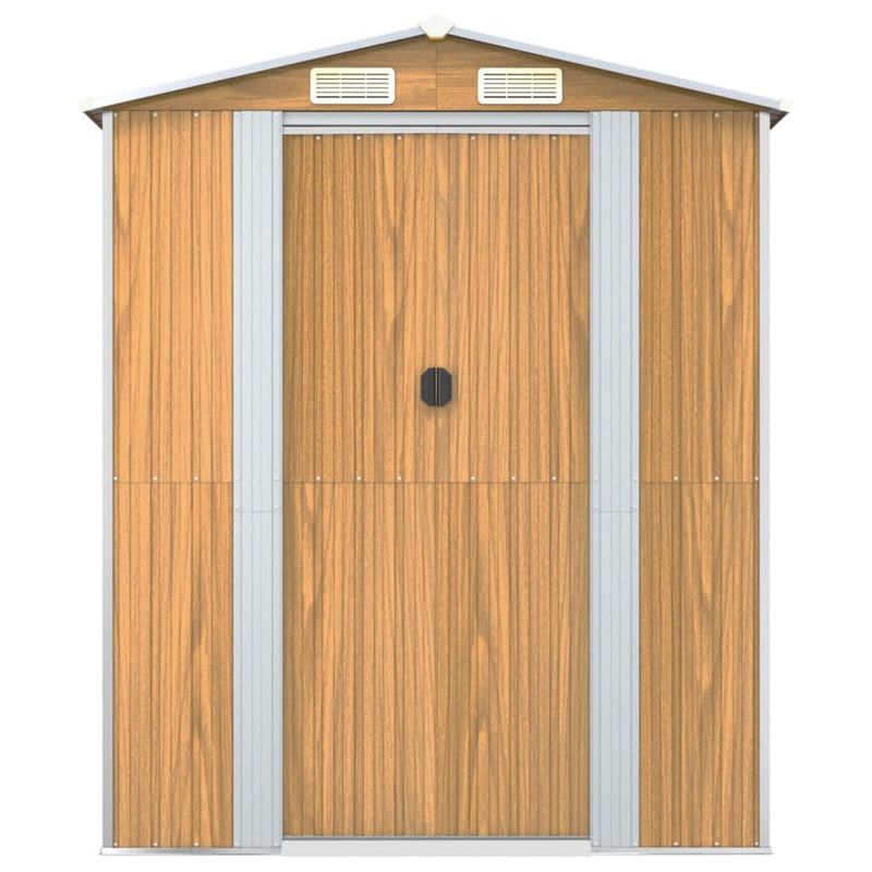 vidaXL világosbarna horganyzott acél kerti fészer 192x523x223 cm