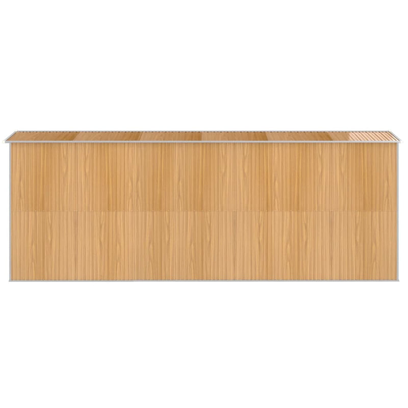 vidaXL világosbarna horganyzott acél kerti fészer 192x523x223 cm