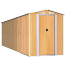vidaXL világosbarna horganyzott acél kerti fészer 192x689x223 cm
