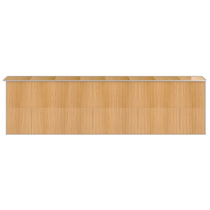 vidaXL világosbarna horganyzott acél kerti fészer 192x689x223 cm