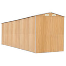 vidaXL világosbarna horganyzott acél kerti fészer 192x689x223 cm