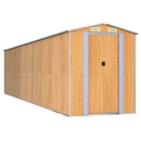 vidaXL világosbarna horganyzott acél kerti fészer 192x772x223 cm