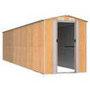 vidaXL világosbarna horganyzott acél kerti fészer 192x772x223 cm