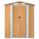 vidaXL világosbarna horganyzott acél kerti fészer 192x772x223 cm