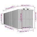 vidaXL világosbarna horganyzott acél kerti fészer 192x772x223 cm