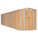 vidaXL világosbarna horganyzott acél kerti fészer 192x938x223 cm
