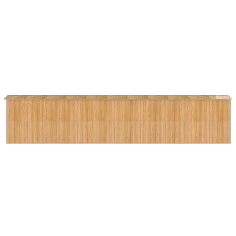 vidaXL világosbarna horganyzott acél kerti fészer 192x938x223 cm