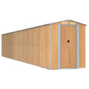 vidaXL világosbarna horganyzott acél kerti fészer 192x1021x223 cm