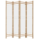 vidaXL 4 paneles összecsukható bambusz és vászon térelválasztó 160 cm