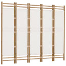 vidaXL 5 paneles összecsukható bambusz és vászon térelválasztó 200 cm