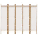 vidaXL 5 paneles összecsukható bambusz és vászon térelválasztó 200 cm