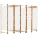 vidaXL 6 paneles összecsukható bambusz és vászon térelválasztó 240 cm