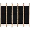 vidaXL 5 paneles összecsukható bambusz és vászon térelválasztó 200 cm