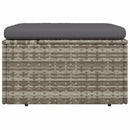vidaXL szürke polyrattan kerti lábtartó párnával 55 x 55 x 30 cm