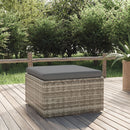 vidaXL szürke polyrattan kerti lábtartó párnával 55 x 55 x 30 cm