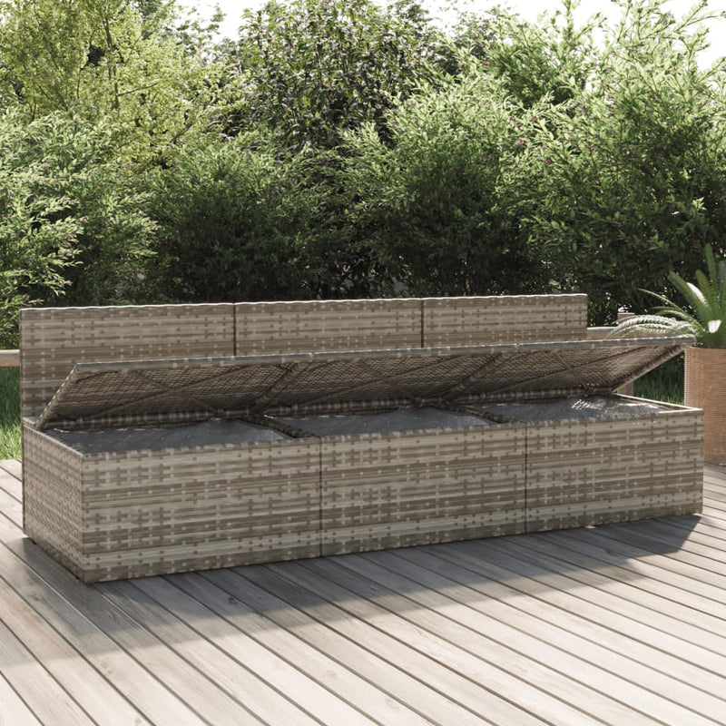 vidaXL 3 személyes szürke polyrattan kerti kanapé párnával
