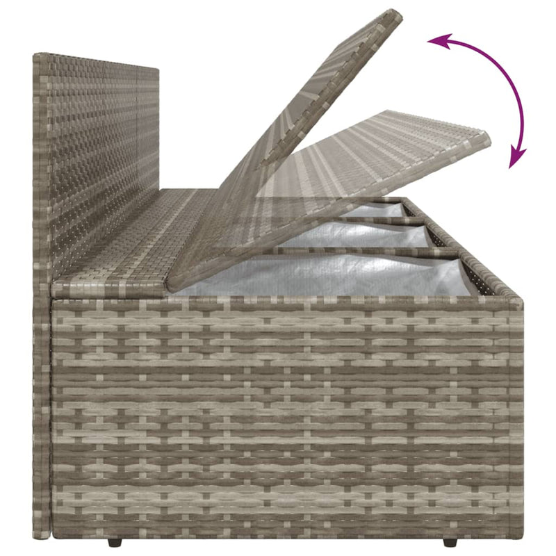 vidaXL 3 személyes szürke polyrattan kerti kanapé párnával