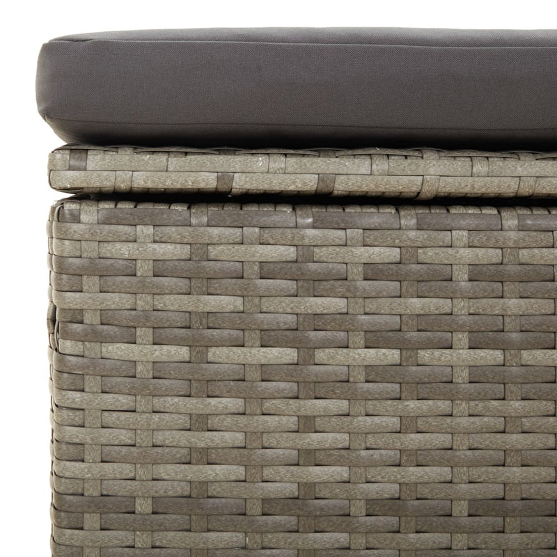 vidaXL 3 személyes szürke polyrattan kerti kanapé párnával