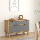 vidaXL OTTA barna és szürke tömör fenyőfa tálalószekrény 114x43x73,5cm