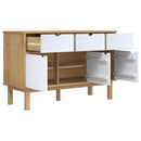 vidaXL OTTA barna és fehér tömör fenyőfa tálalószekrény 114x43x73,5 cm