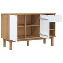 vidaXL OTTA barna és fehér tömör fenyőfa tálalószekrény 114x43x73,5 cm