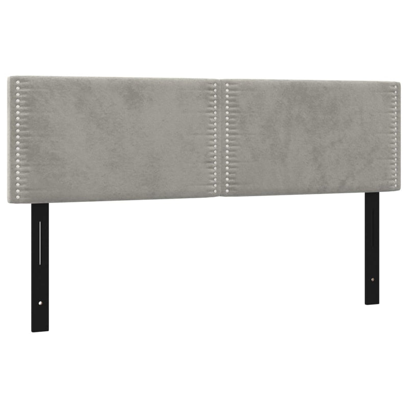 vidaXL 2 db világosszürke bársony fejtámla 72 x 5 x 78/88 cm