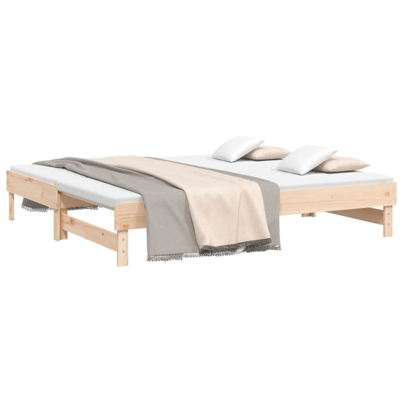 vidaXL tömör fenyőfa kihúzható kanapéágy 2x(75x190) cm
