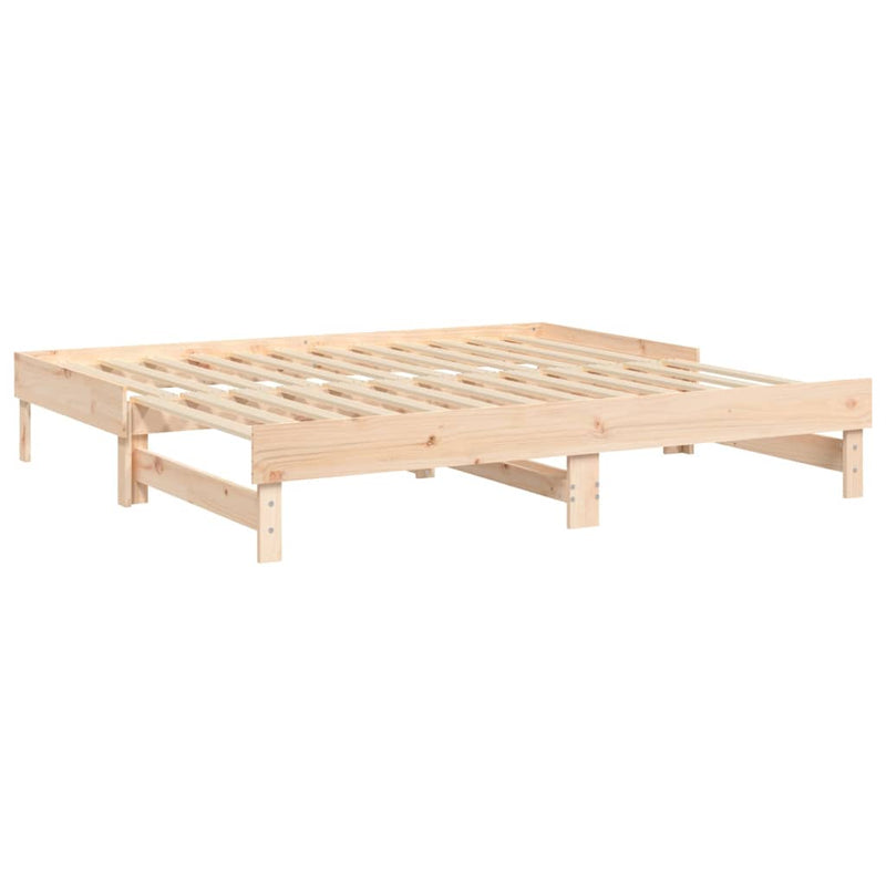 vidaXL tömör fenyőfa kihúzható kanapéágy 2x(75x190) cm