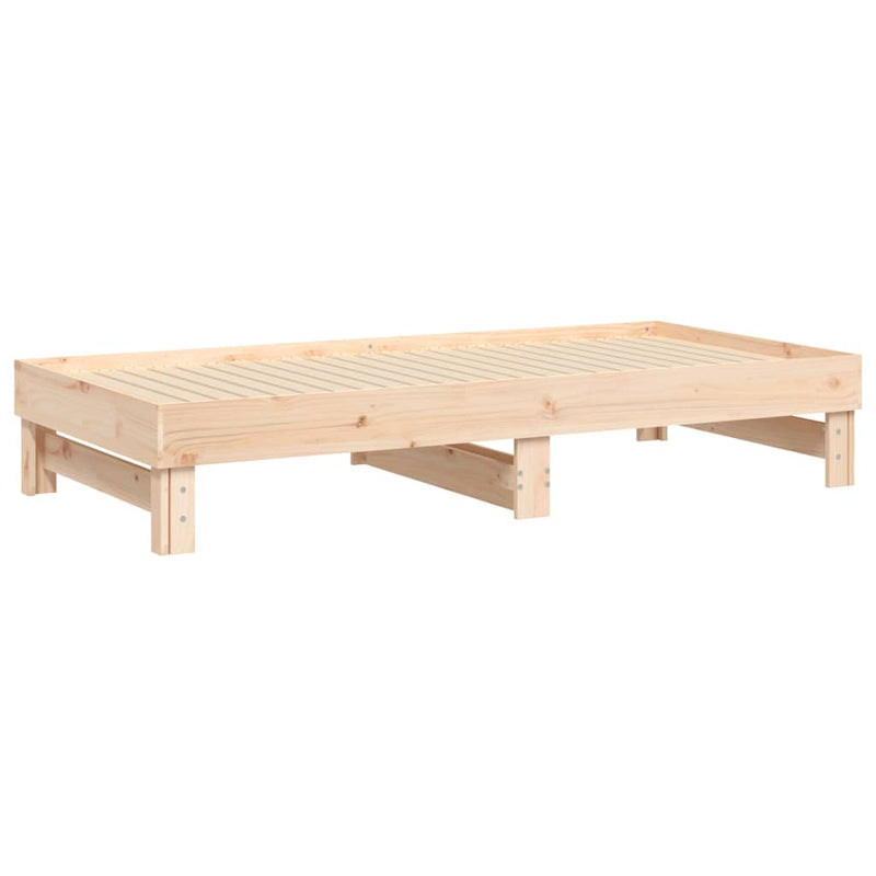 vidaXL tömör fenyőfa kihúzható kanapéágy 2x(75x190) cm