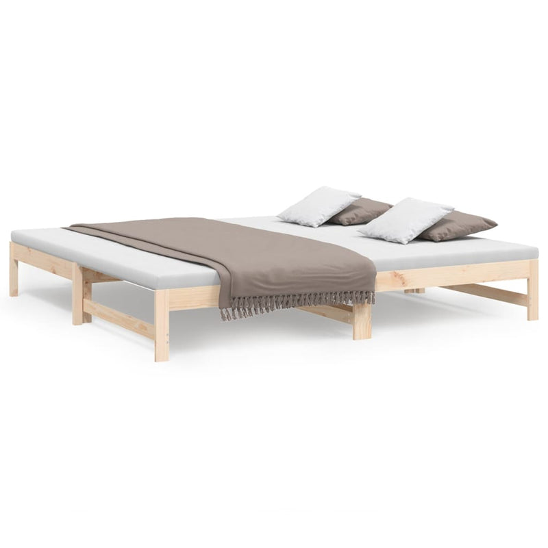 vidaXL tömör fenyőfa kihúzható kanapéágy 2 x (90 x 200) cm