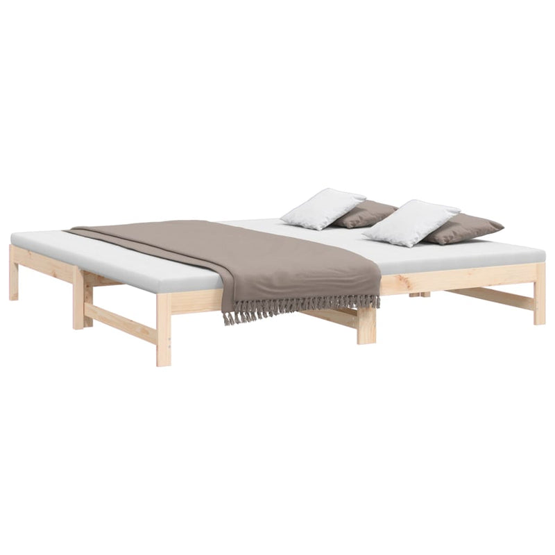 vidaXL tömör fenyőfa kihúzható kanapéágy 2 x (90 x 200) cm