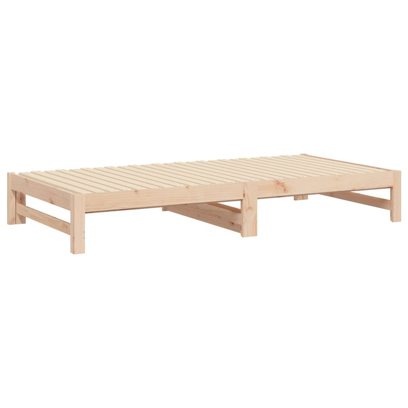 vidaXL tömör fenyőfa kihúzható kanapéágy 2 x (90 x 200) cm
