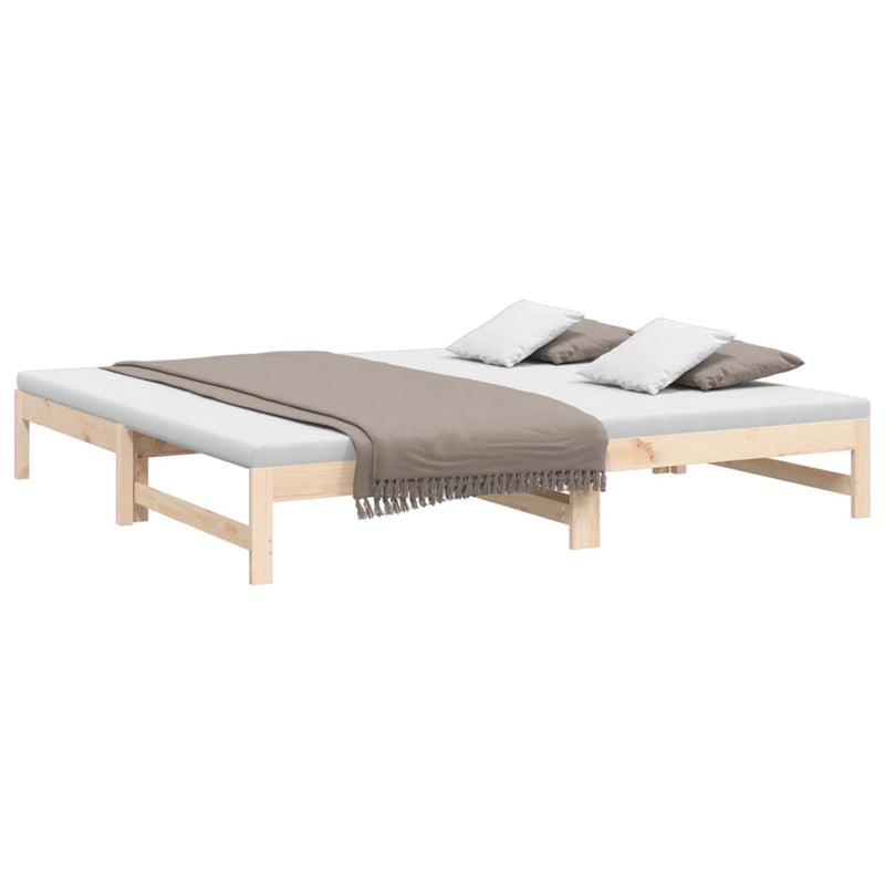 vidaXL tömör fenyőfa kihúzható kanapéágy 2x(80x200) cm
