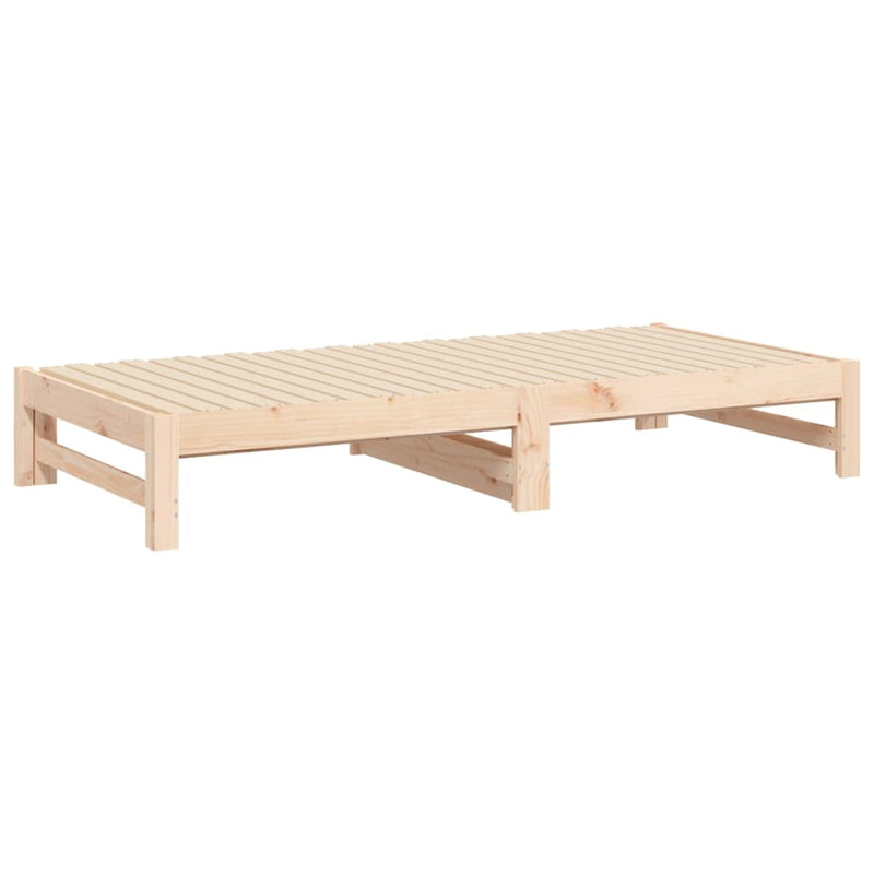 vidaXL tömör fenyőfa kihúzható kanapéágy 2x(90x190) cm