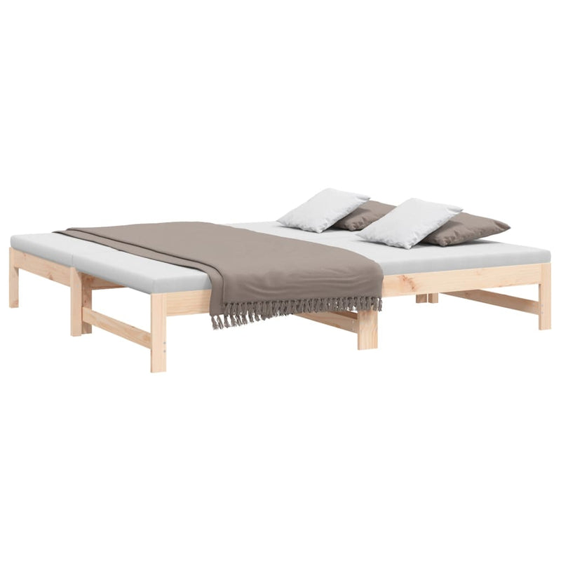 vidaXL tömör fenyőfa kihúzható kanapéágy 2x(75x190) cm