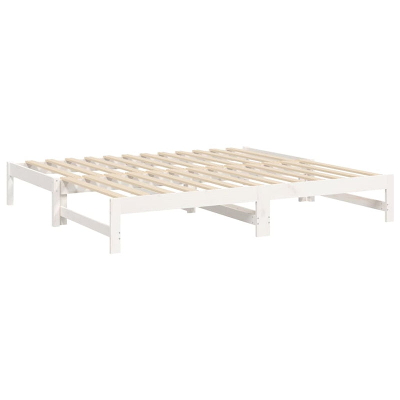 vidaXL fehér tömör fenyőfa kihúzható kanapéágy 2x(75x190) cm