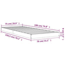 vidaXL fekete egyszemélyes tömör fenyőfa ágykeret 75 x 190 cm