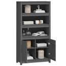 vidaXL szürke tömör fenyőfa magasszekrény 80 x 35 x 154 cm