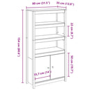 vidaXL szürke tömör fenyőfa magasszekrény 80 x 35 x 154 cm