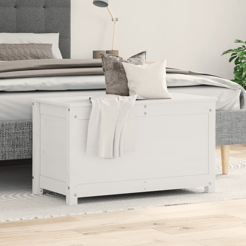 vidaXL fehér tömör fenyőfa tárolóláda 80 x 40 x 45,5 cm