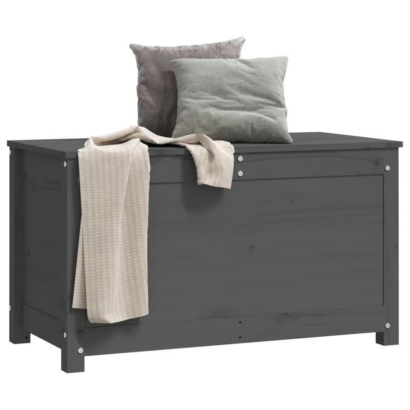 vidaXL szürke tömör fenyőfa tárolóláda 80x40x45,5 cm