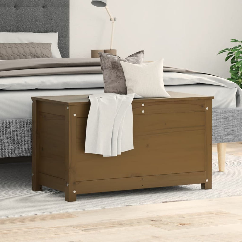 vidaXL mézbarna tömör fenyőfa tárolóláda 80x40x45,5 cm